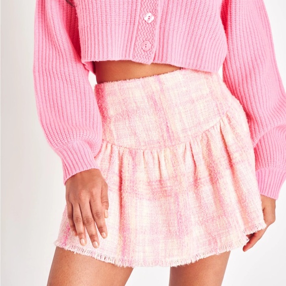 LoveShackFancy Pink Mini Skirt - Picture 1 of 15